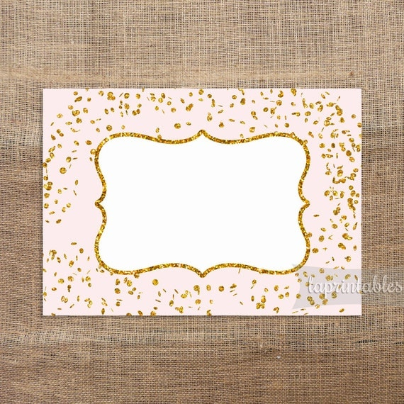 Printable Food Tent Cards Pink Gold Food Labels By Laprintables