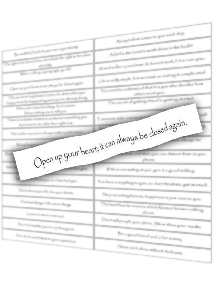 Printable Fortune Cookies Messages Great Supplies For Fortune Cookies 