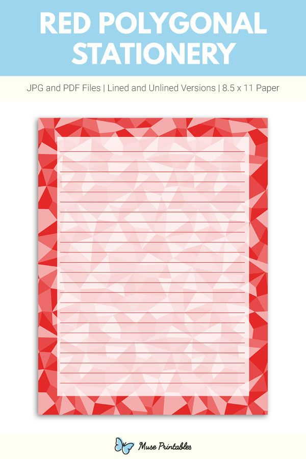 Printable Red Polygonal Stationery Printable Stationery Free 