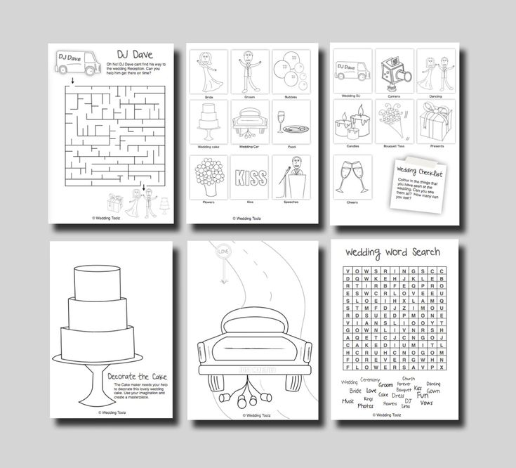 Printable Wedding Activity Book For Kids Printable Wedding Activity 
