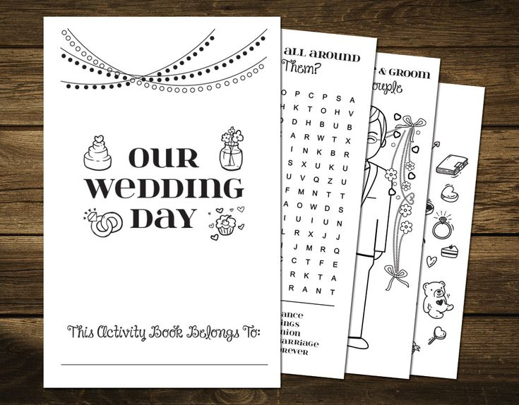 Printable Wedding Activity Book For Kids Wedding Coloring Etsy Kids