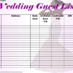 Printable Wedding Guest List Templates 17 Free Spreadsheet Download