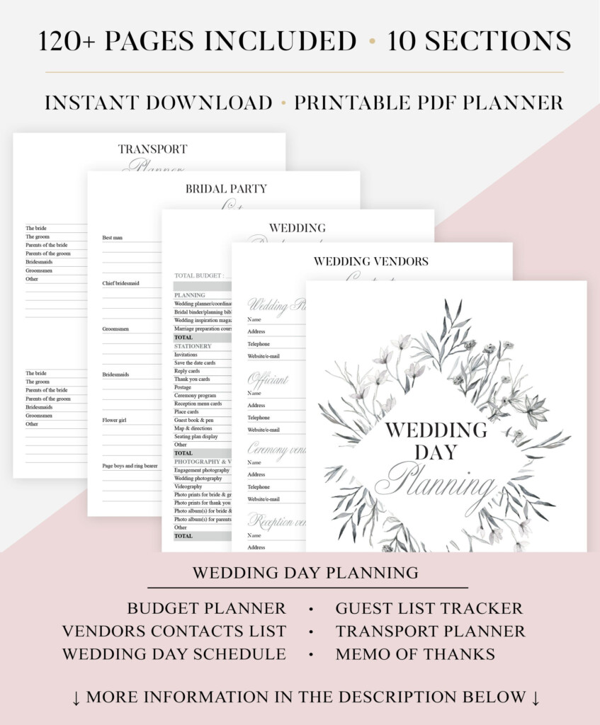 Printable Wedding Planner Grey Wedding Organizer DIY Etsy In 2020 