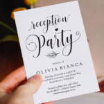 Printable Wedding Reception Invitation Template Evening Reception