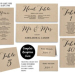 Printable Wedding Seating Chart Template PLUS Table Numbers Menu