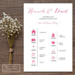Printable Wedding Timeline Day Of Itinerary Schedule Card Vertical 5