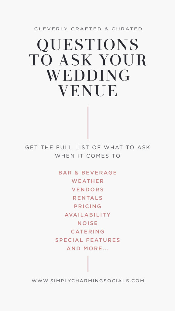 Questions To Ask A Wedding Venue Before You Book Simply Charming 