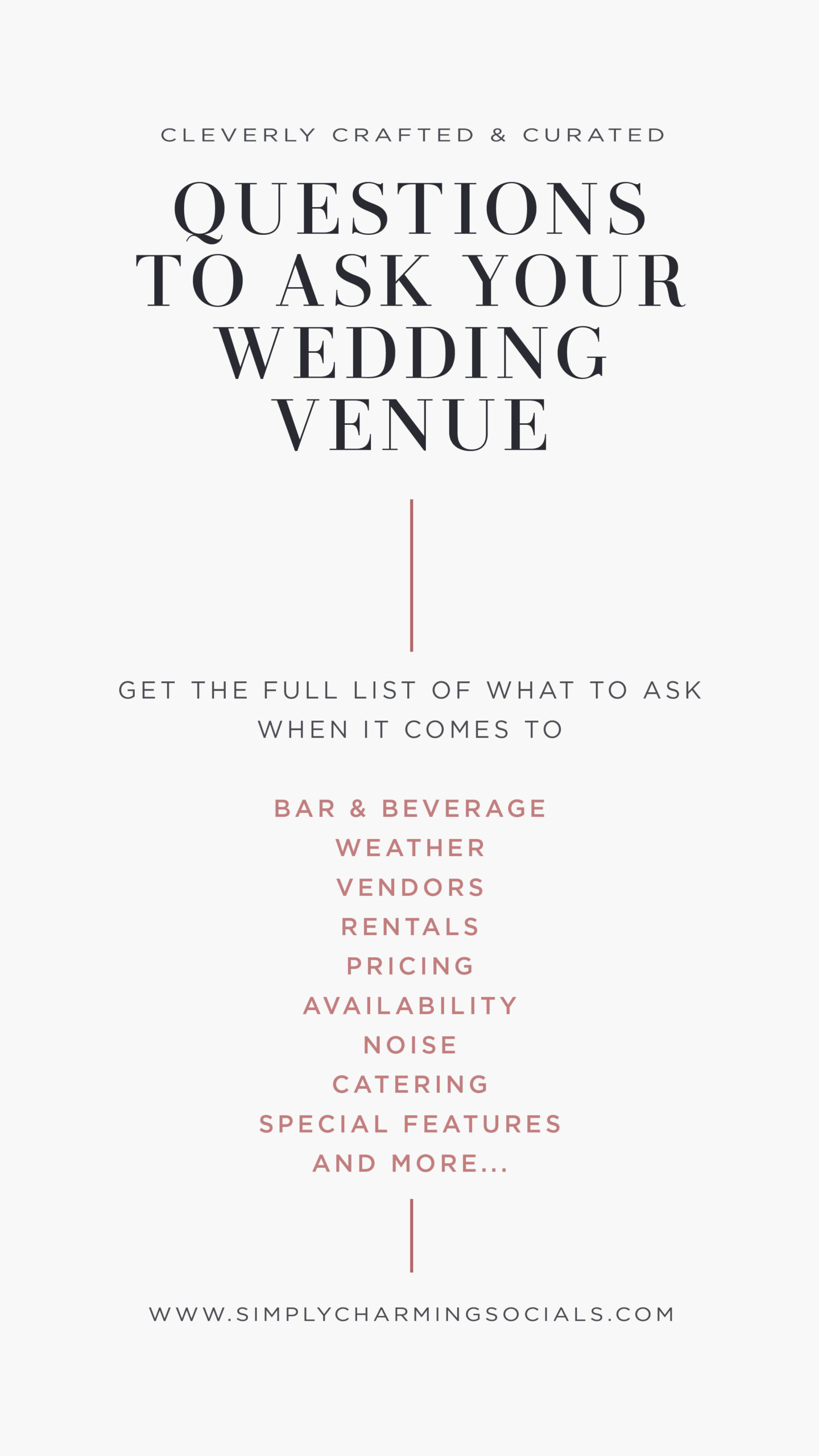 Questions To Ask A Wedding Venue Before You Book Simply Charming 