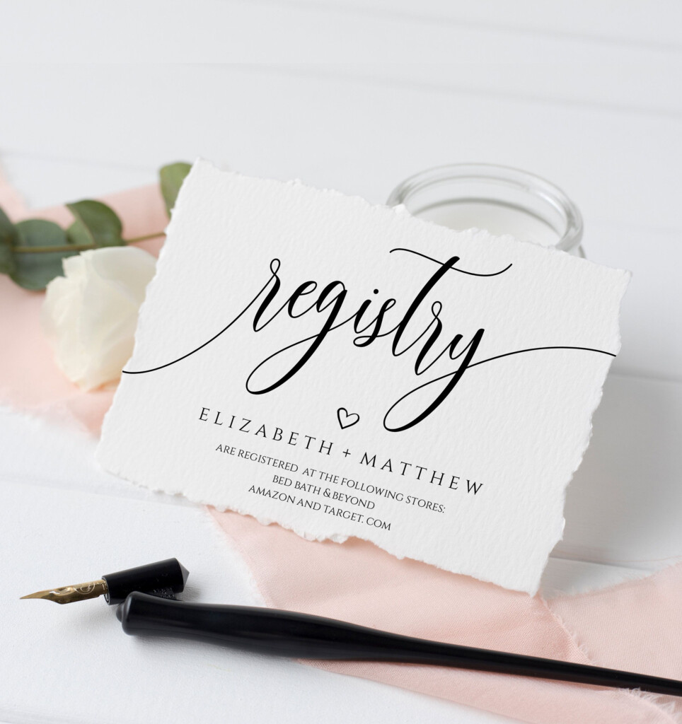 Registry Card Template Wedding Registry Card Gift Registry Etsy In 