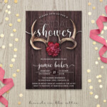 Rustic Antlers Bridal Shower Invitation Hands In The Attic