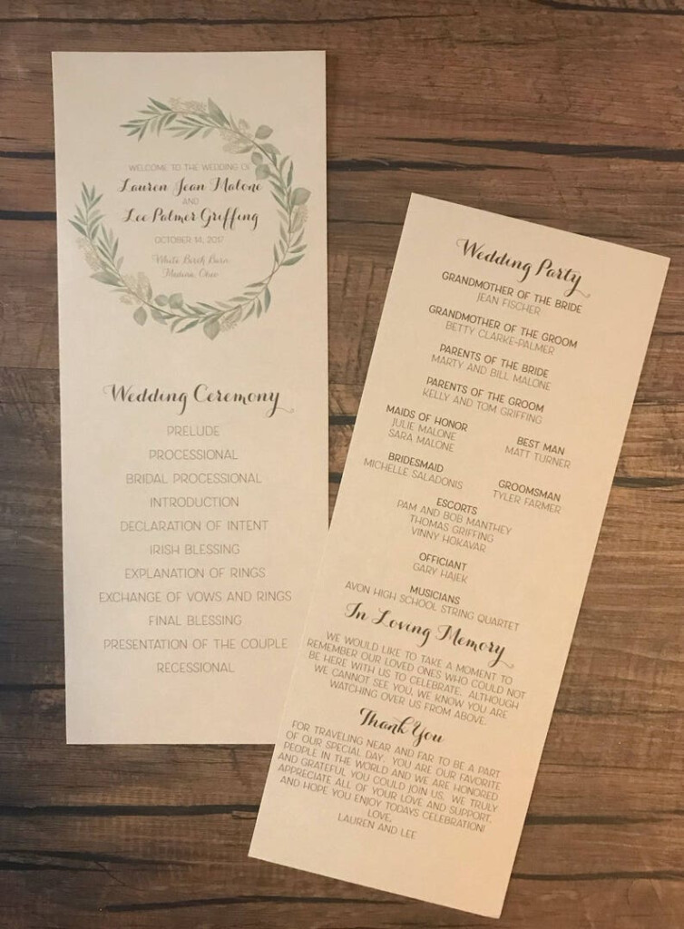 Rustic Wedding Program Template Printable Etsy