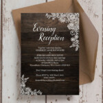 Rustic Wood Lace Evening Reception Invitation From 0 85 Each