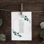 Seating Chart Printable Table Seating Cards Greenery Wedding Seating