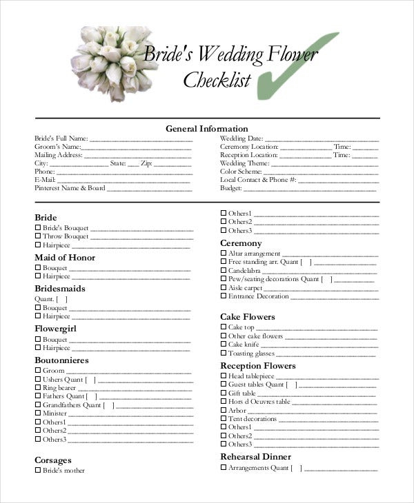 Simple Wedding Checklist 27 Free Word PDF Documents Download Free 