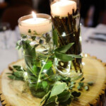 Simple Woodsy Wintery Homemade Centerpieces woodsy winterwedding