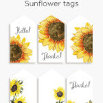 Sunflower Tags Late Summer Gift Tags