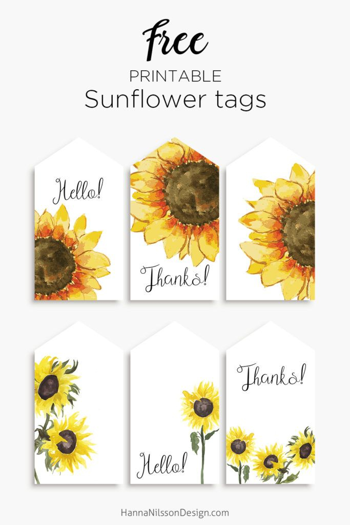 Sunflower Tags Late Summer Gift Tags