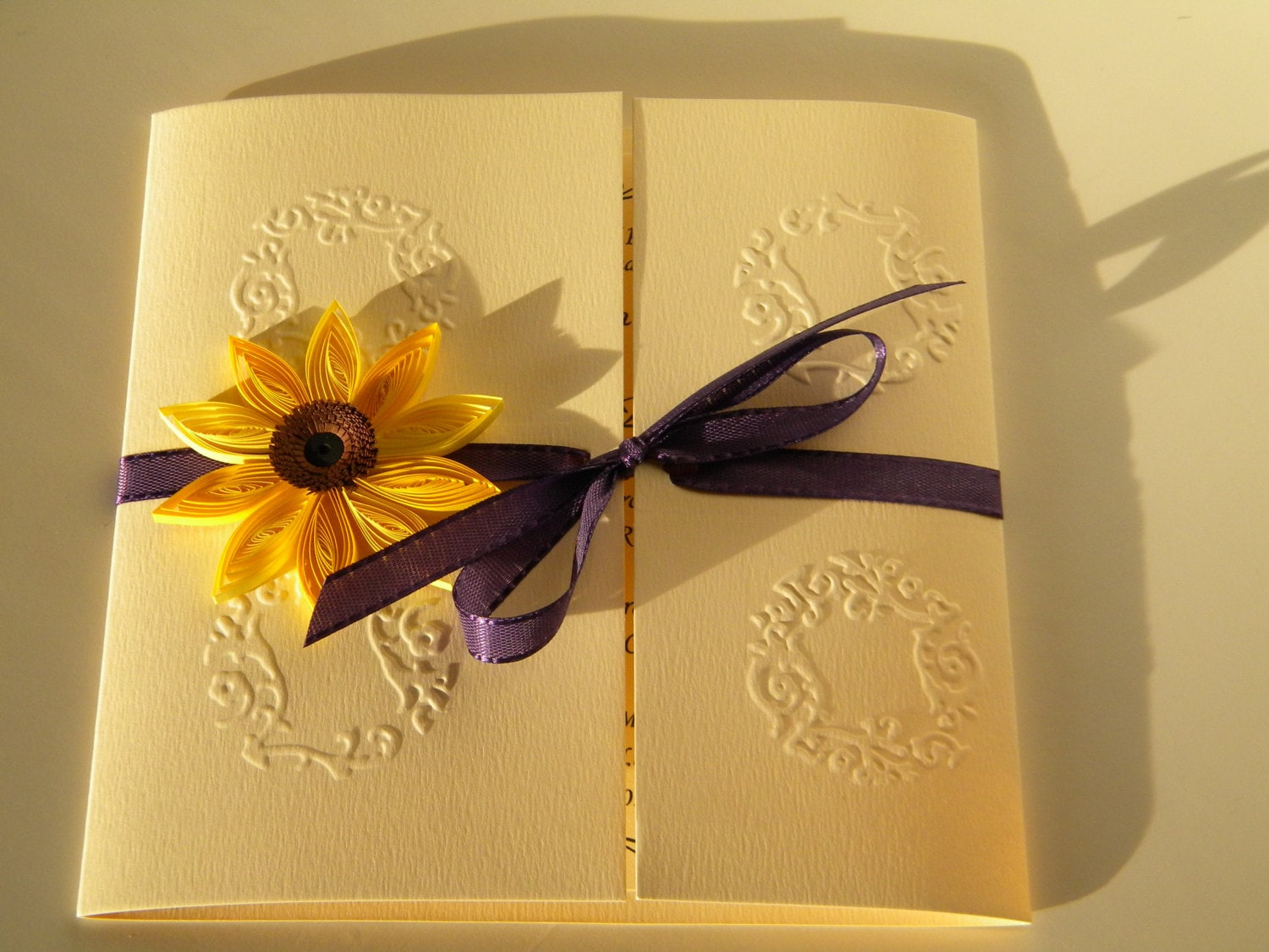 Sunflower Wedding Invitation Sunflower And Purple Vibrant