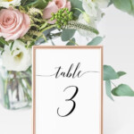 Table Numbers Wedding Table Number In Ivory Or White 5x7 Printed