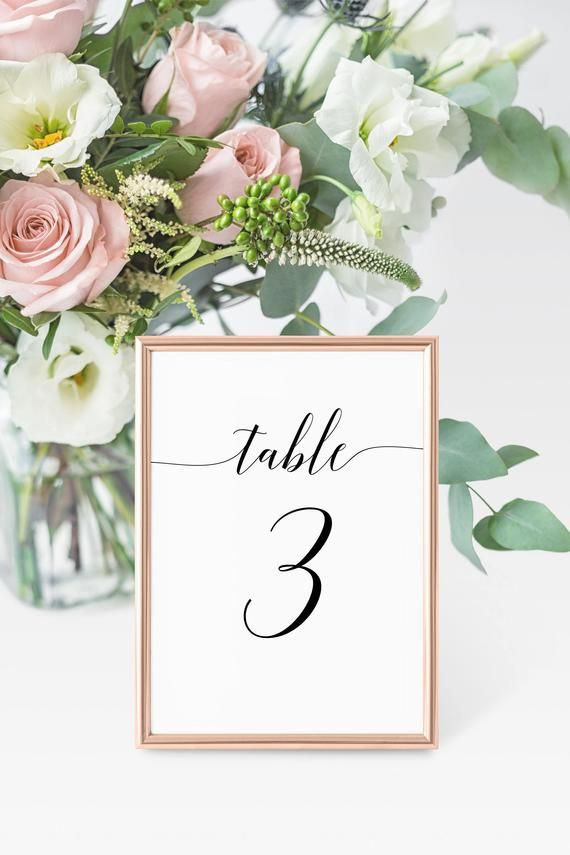 Table Numbers Wedding Table Number In Ivory Or White 5x7 Printed 