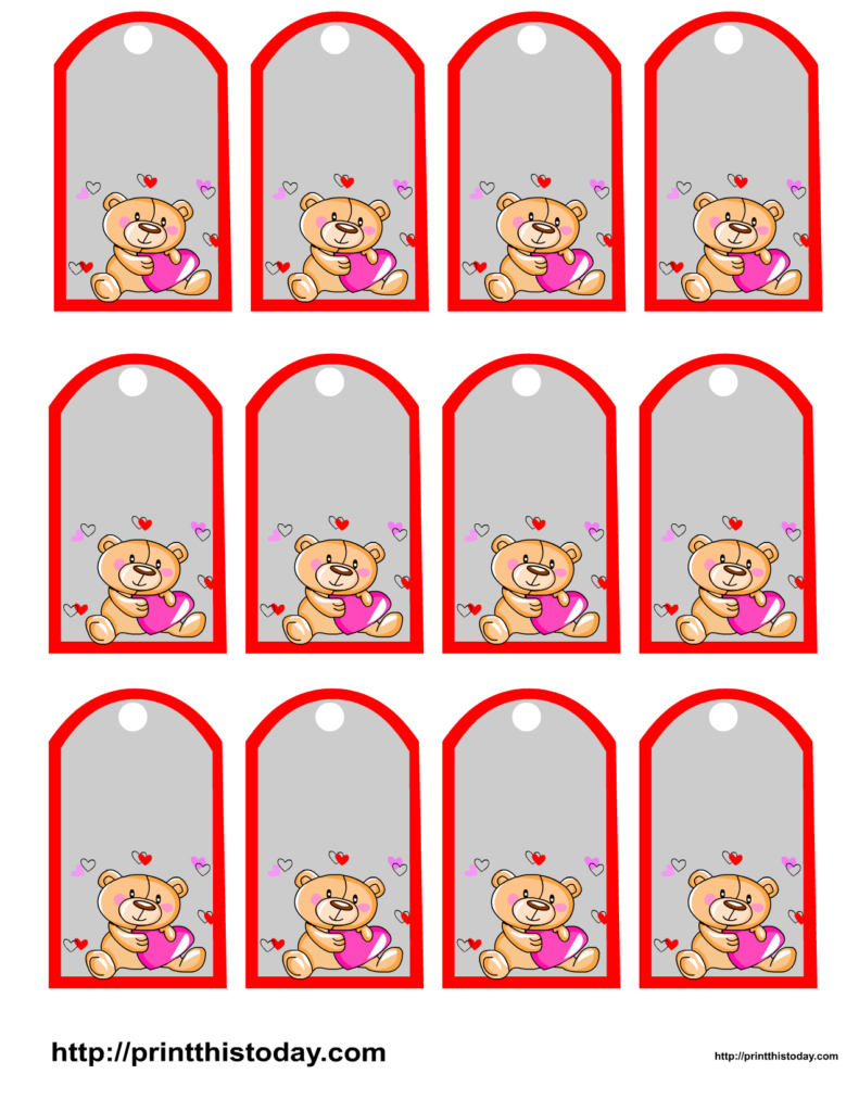 Teddy Bear Baby Shower Favor Tags