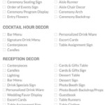 This Is So Helpful Wedding Reception Checklist Cocktail Hour