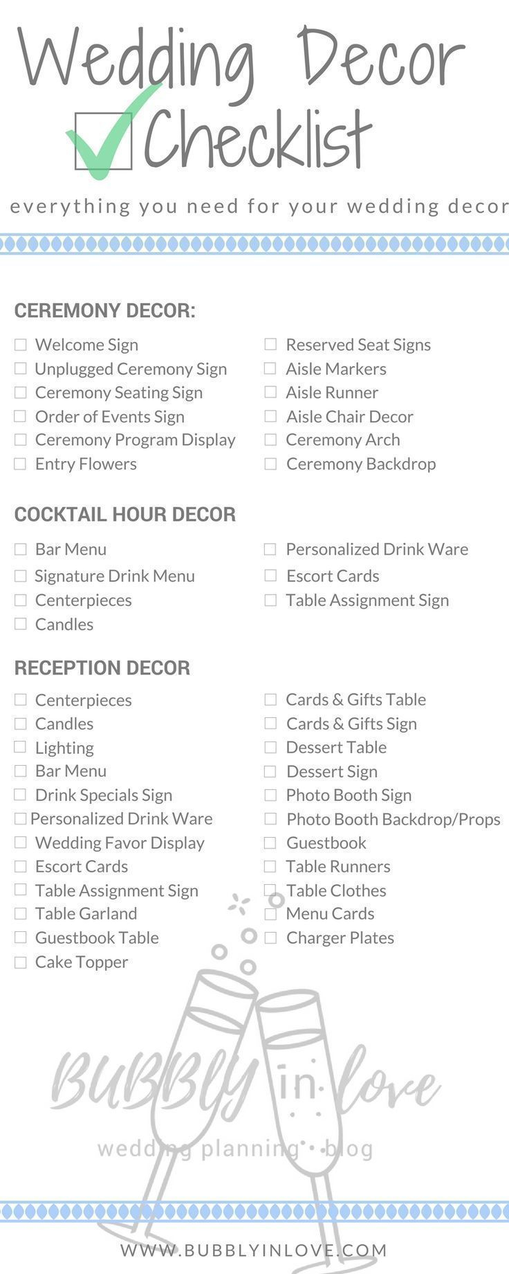 This Is So Helpful Wedding Reception Checklist Cocktail Hour