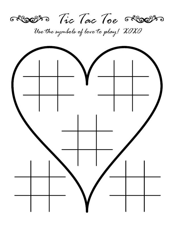 Tic Tac Toe Wedding Activity Page