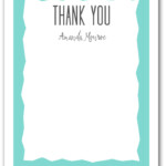 Tiffany Blue Zigzag Border Flat Note Cards