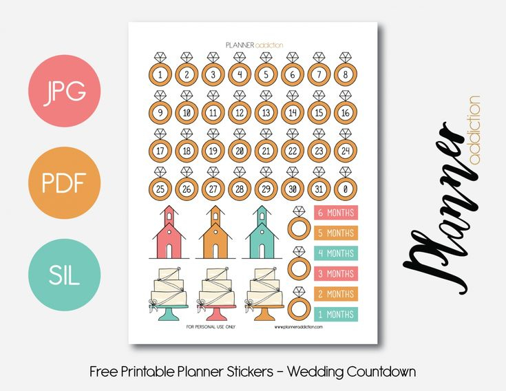 Universal Free Printable Wedding Countdown Calendar Free Printable