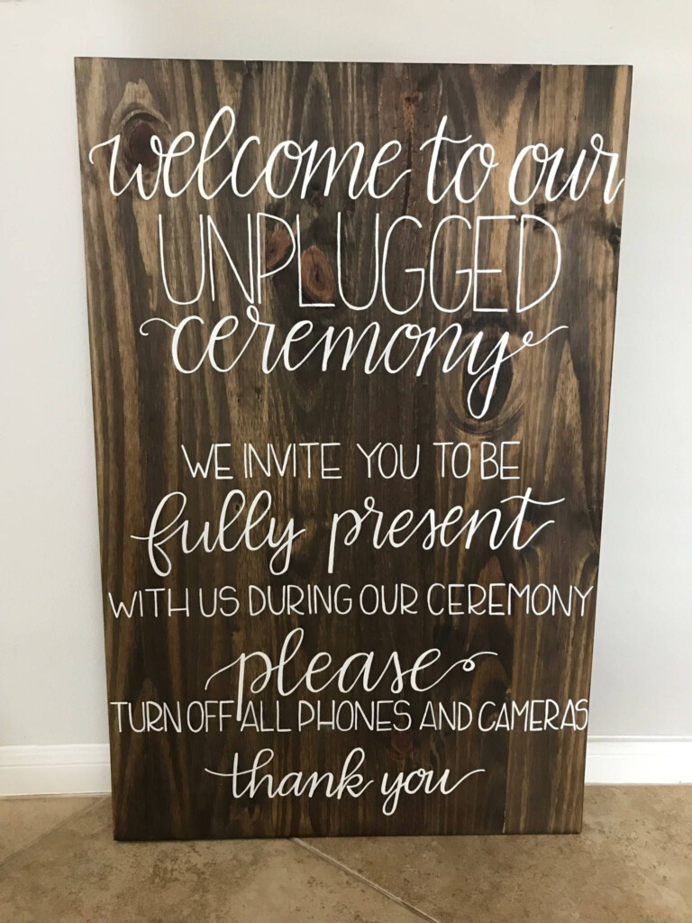 Unplugged Ceremony No Cell Phone Sign Wood Wedding Sign Wedding 