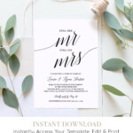 Vow Renewal Invitation Template INSTANT DOWNLOAD Wedding Anniversary