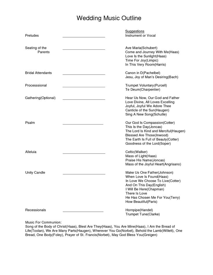 Wedding Ceremony Program Outlines Wedding Ceremony Outline 