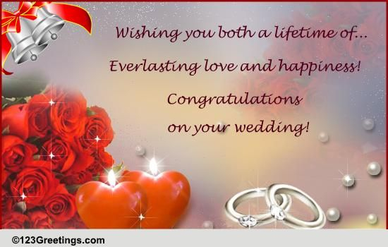 Wedding Congratulations Cards Free Wedding Congratulations Wishes 