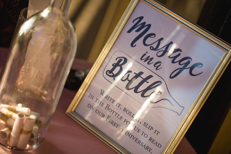 Wedding Guest Book Sign Message In A Bottle Anniversary Etsy