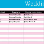 Wedding Guest List Register My Excel Templates