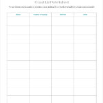 Wedding Guest List Template 9 Free Word Excel PDF Documents