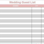 Wedding guest lists excel 2 Wedding Guest List Printable Guest List