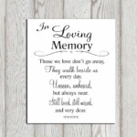 Wedding Memorial Table In Loving Memory Printable By DorindaArt
