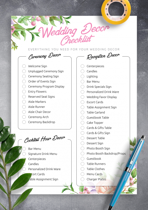 Wedding Planner Checklist PDF Download PDF