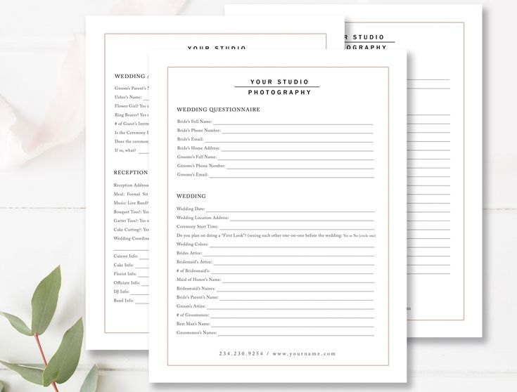 Wedding Planner Questionnaire For Photoshop Wedding Planner Etsy In 