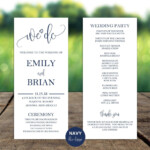 Wedding Program Personalized Printable Or Printed With FREE Etsy