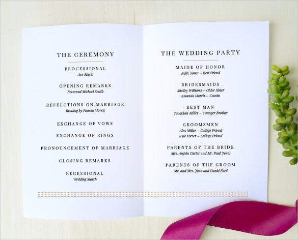 Wedding Program Template 41 Free Word PDF PSD Documents Download 