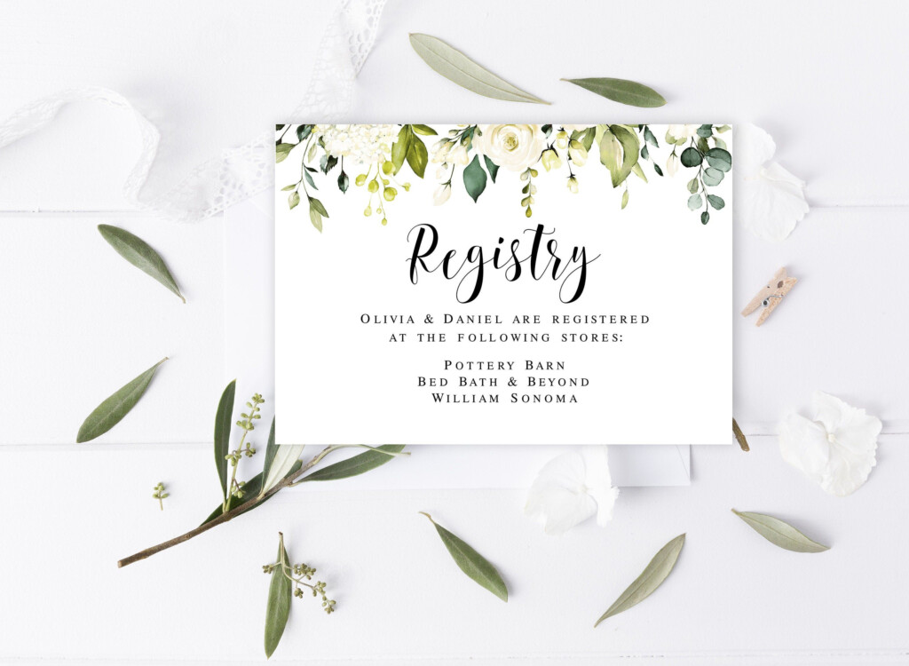 Wedding Registry Card Printable Fully Editable Template Gift Registry 