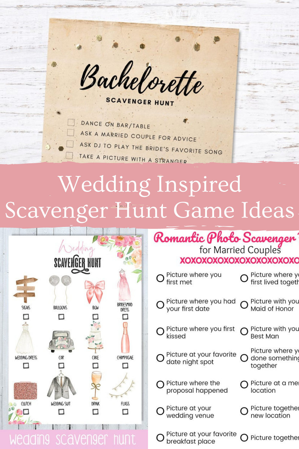 Wedding Scavenger Hunt Ideas FREE Printable Fun Party Pop