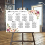 Wedding Seating Chart Printable Rustic Guests List Printable Floral