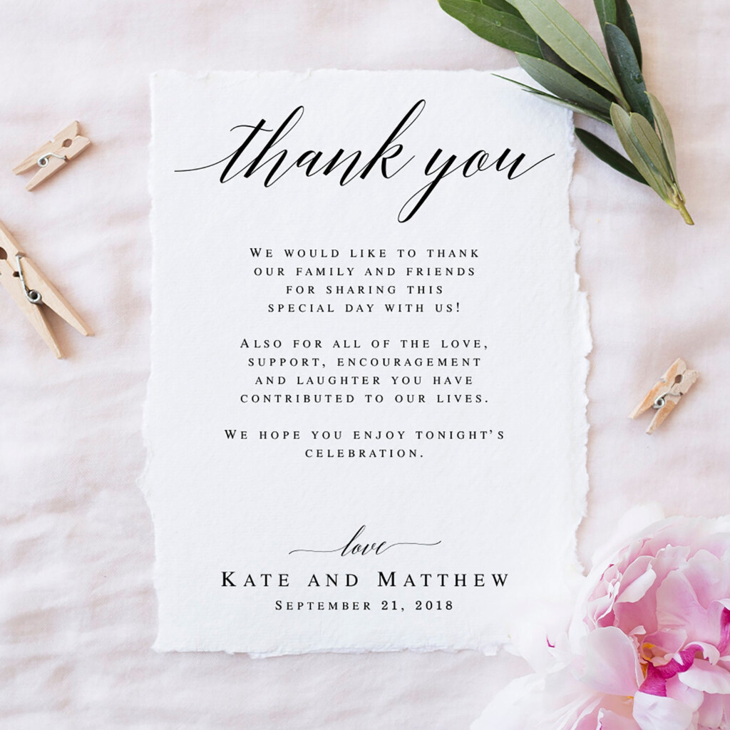 Wedding Thank You Notes Printable Templates Editable Thank You Etsy