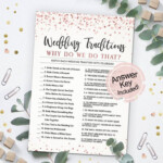 Wedding Traditions Game Bridal Shower Game Printable Bridal Etsy In