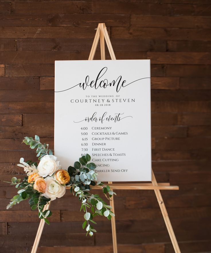 Welcome Wedding Sign Order Of Events Poster Wedding Poster Etsy