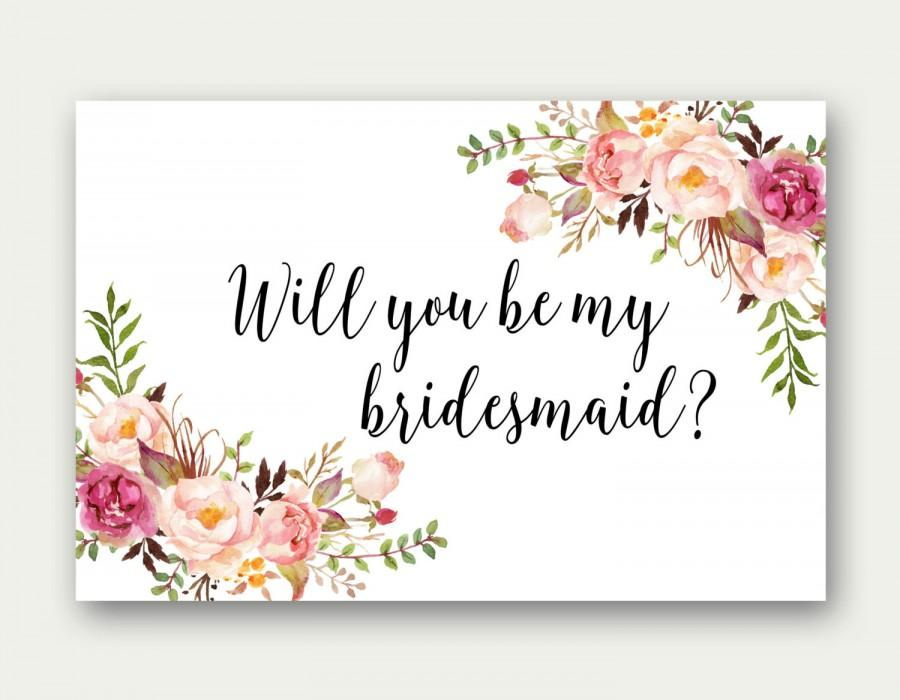 Will You Be My Bridesmaid Printable Bridesmaid Card Bridesmaid 